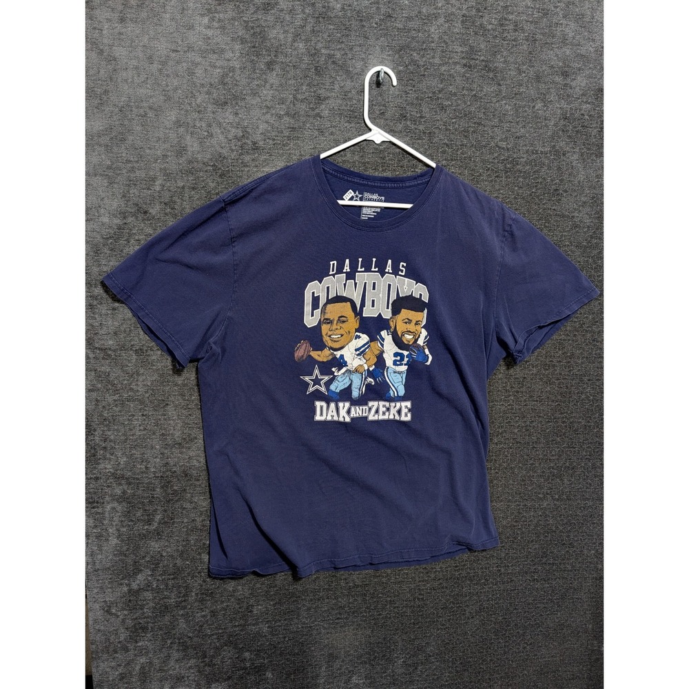 Dallas Cowboys Dak and Zeke Graphic T-Shirt Navy Blue Mens 4XL Dak Prescott NFL